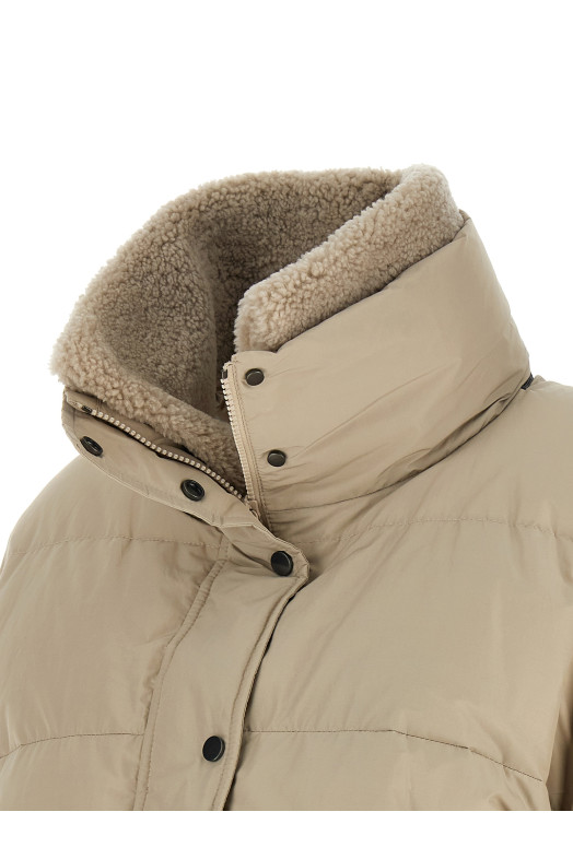 Cropped down jacket Beige