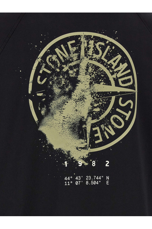 Толстовка с принтом, чёрная STONE ISLAND L2S156100008S0466V0029