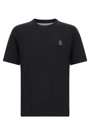 Logo embroidery t-shirt  Black