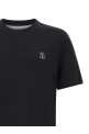 Футболка з вишитим логотипом  Чорна BRUNELLO CUCINELLI M0B138440CZ178