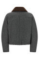 Shearling collar cropped jacket  Gray