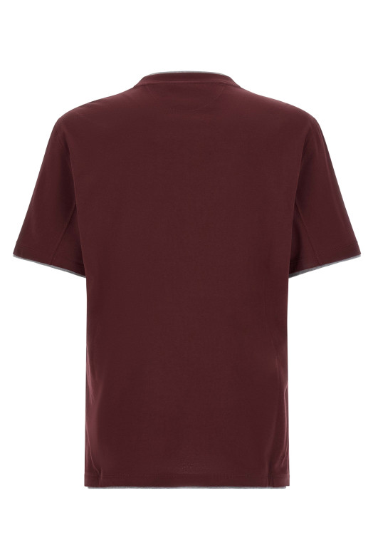 Двухслойная футболка  Бордо BRUNELLO CUCINELLI M0B137427CBB64