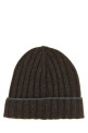 Cashmere turn-up beanie  Brown