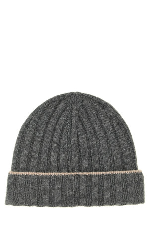 Cashmere turn-up beanie  Gray