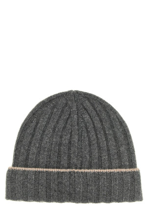 Cashmere turn-up beanie  Gray