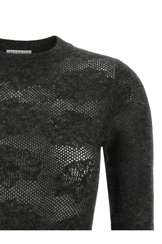 'Flower Lace' sweater  Gray