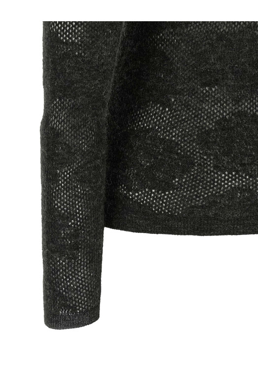 'Flower Lace' sweater  Gray