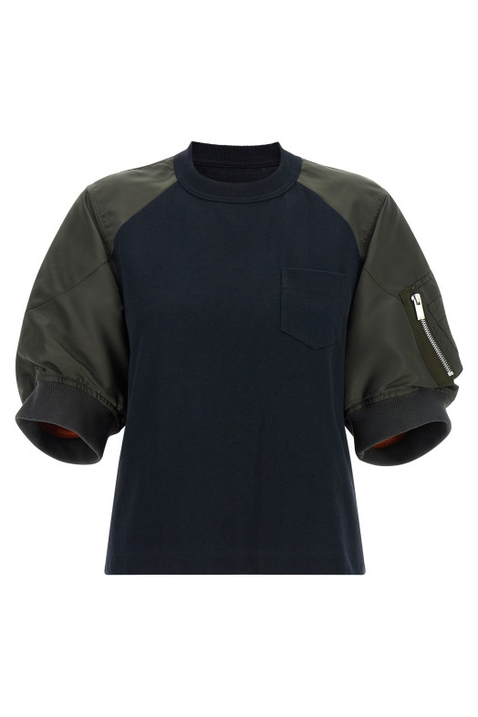 Гібридна футболка, синя SACAI 2608624233