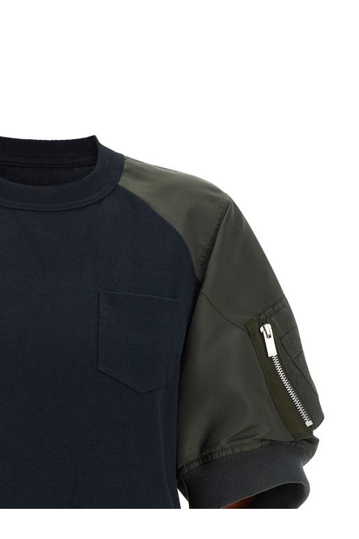 Гібридна футболка, синя SACAI 2608624233