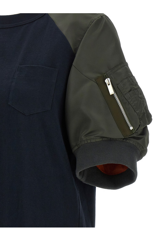 Гібридна футболка, синя SACAI 2608624233