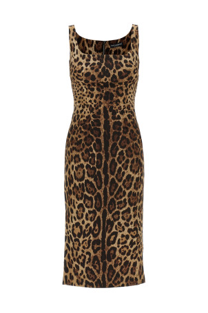 Сукня з шовку шармуз, коричнева DOLCE & GABBANA F6F4ZTGDCLXHY13M