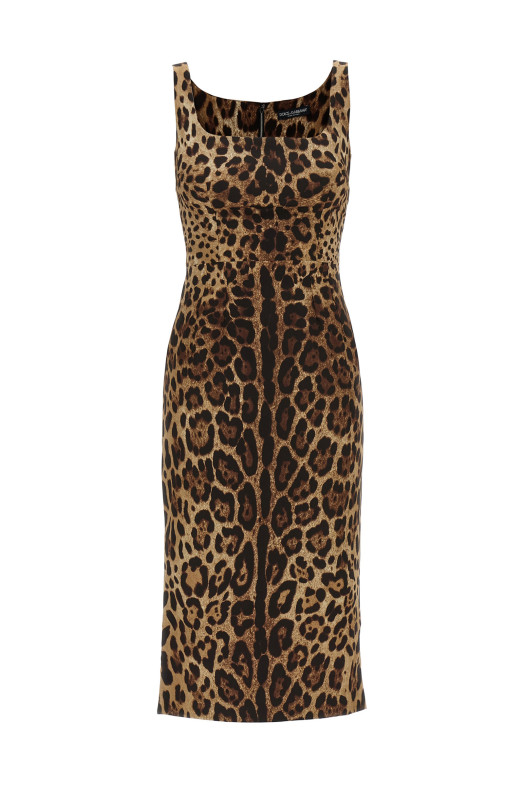 Сукня з шовку шармуз, коричнева DOLCE & GABBANA F6F4ZTGDCLXHY13M