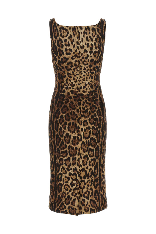 Сукня з шовку шармуз, коричнева DOLCE & GABBANA F6F4ZTGDCLXHY13M