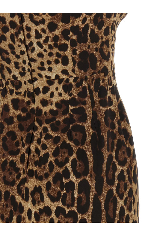 Сукня з шовку шармуз, коричнева DOLCE & GABBANA F6F4ZTGDCLXHY13M