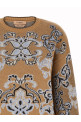 Jacquard wool blend sweater Brown