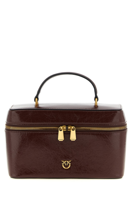 Кожаная сумочка с эффектом помятости, коричневая PINKO 106348A2JCL88Q