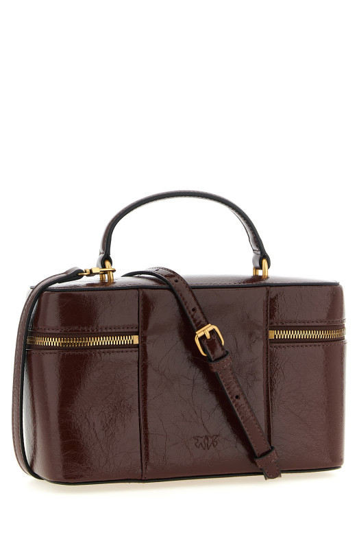 Кожаная сумочка с эффектом помятости, коричневая PINKO 106348A2JCL88Q