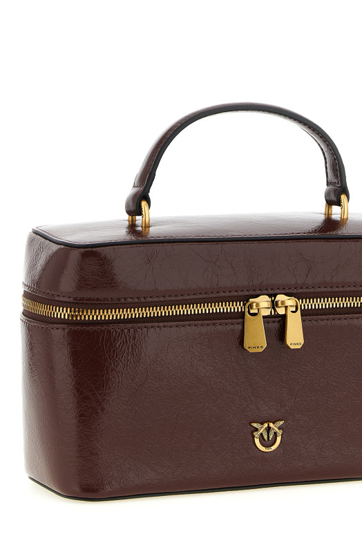 Кожаная сумочка с эффектом помятости, коричневая PINKO 106348A2JCL88Q