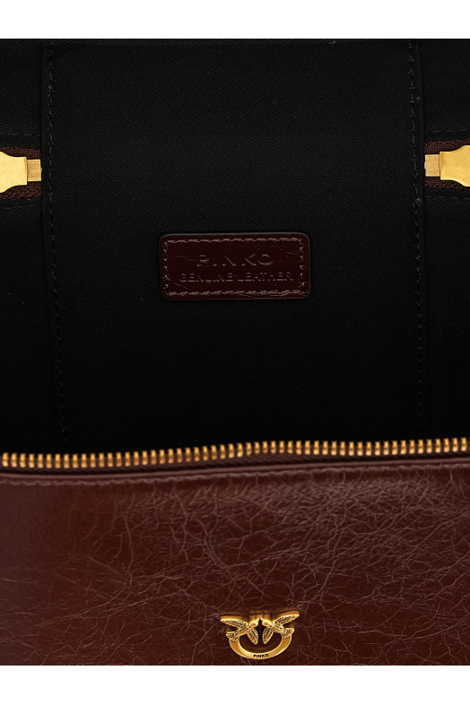 Кожаная сумочка с эффектом помятости, коричневая PINKO 106348A2JCL88Q