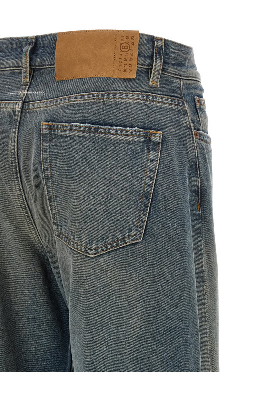 Джинсы с широкими брючинами, синие MM6 MAISON MARGIELA S52LA0238M30055994