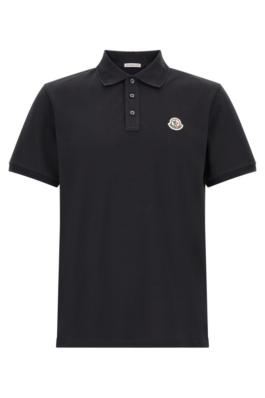 Logo patch polo shirt Blue