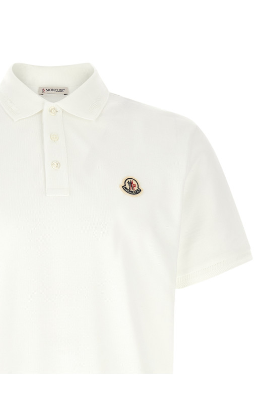 Logo patch polo shirt White