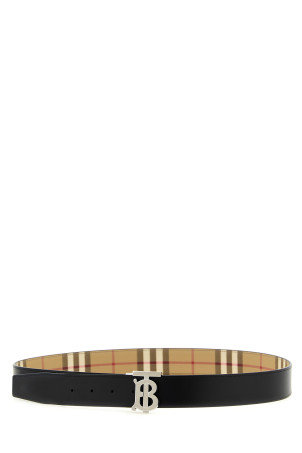 Ремінь з двосторонньою пряжкою з логотипом, бежевий BURBERRY 8122297ARCHIVEBEIGESILVER