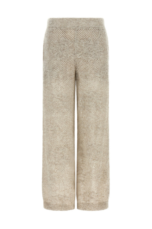 'Dazzling Abstact Leaf' pants Beige