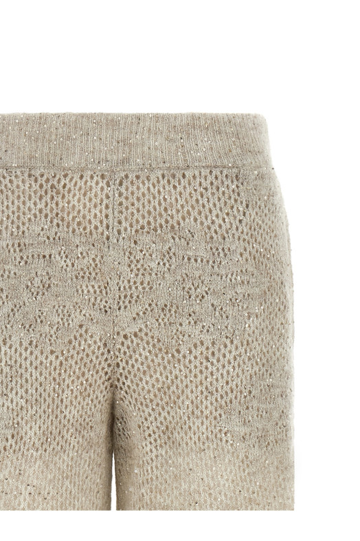 'Dazzling Abstact Leaf' pants Beige