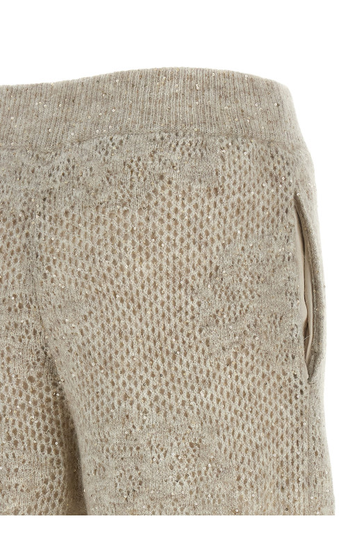 'Dazzling Abstact Leaf' pants Beige