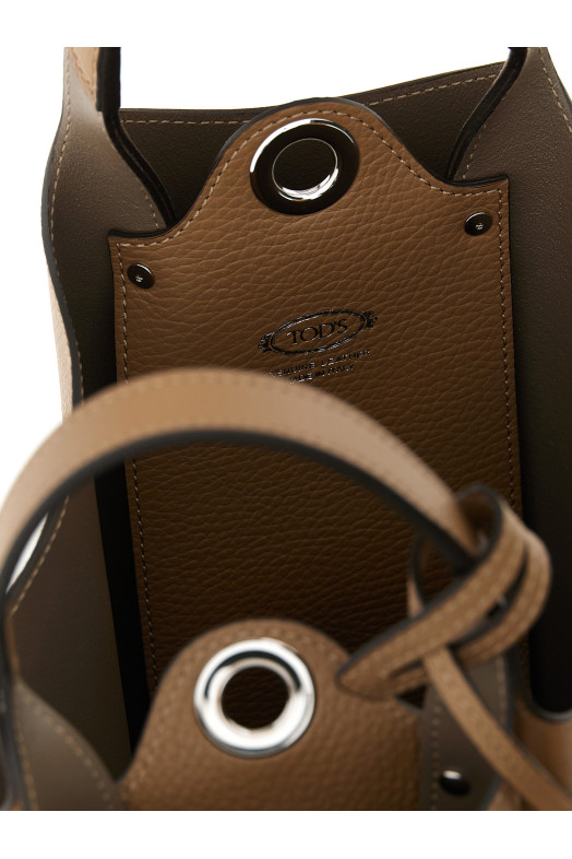 'T Timeless' mini bucket bag Brown