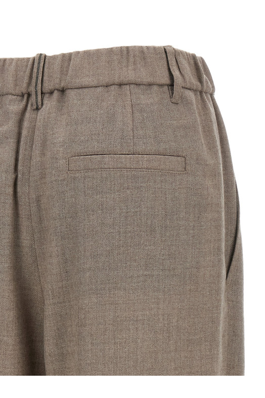 Light pants with pleats White