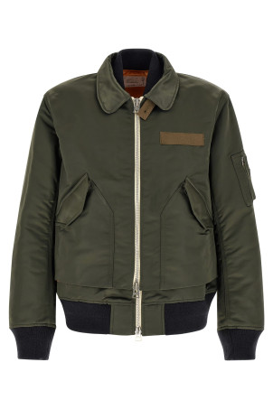 Двухслойный блузон зеленого цвета SACAI 2604039M531