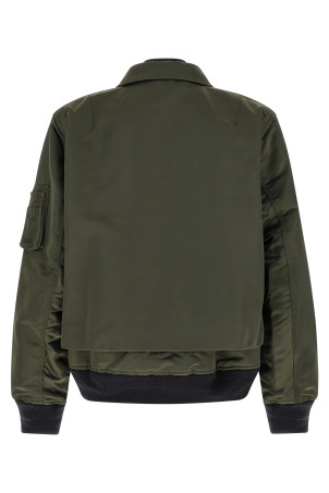 Двухслойный блузон зеленого цвета SACAI 2604039M531