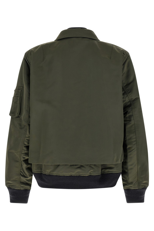 Двухслойный блузон зеленого цвета SACAI 2604039M531