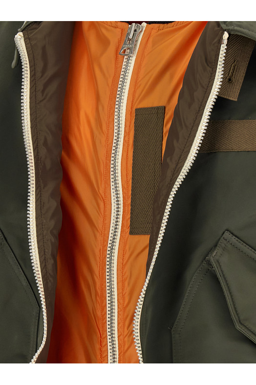 Двухслойный блузон зеленого цвета SACAI 2604039M531