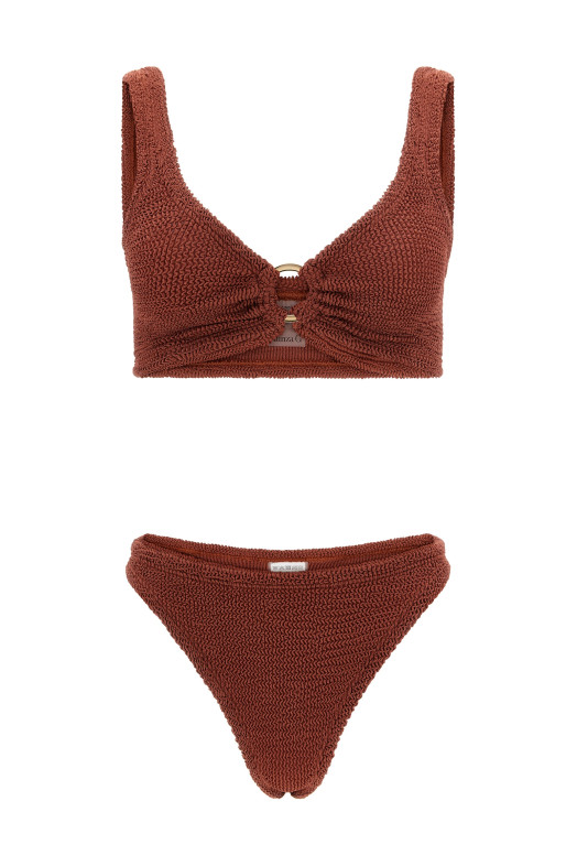 Джулия в коричневом бикини JULIAGOLDHOOPBIKINIMETALLICROSEWOOD