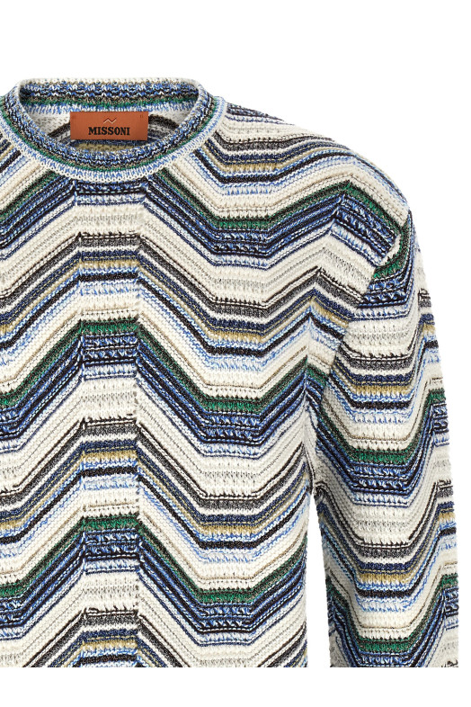 Свитер с геометрическим зигзагообразным узором, многоцветный MISSONI US26WN0KSMSPP