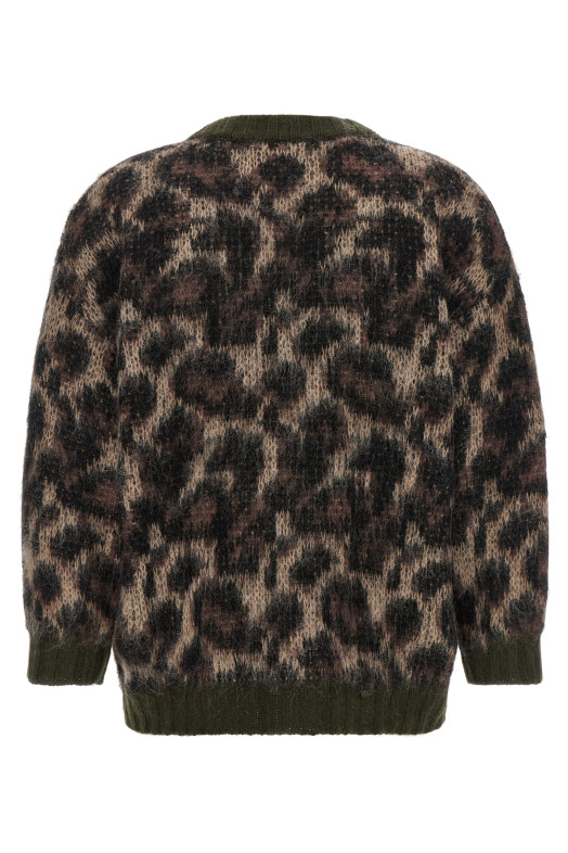 Кардиган с животным принтом, коричневый R13 R13WY198Y300BBROWNLEOPARDMOHAIR