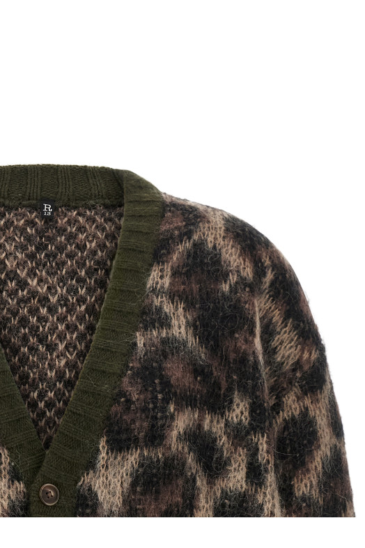 Кардиган с животным принтом, коричневый R13 R13WY198Y300BBROWNLEOPARDMOHAIR