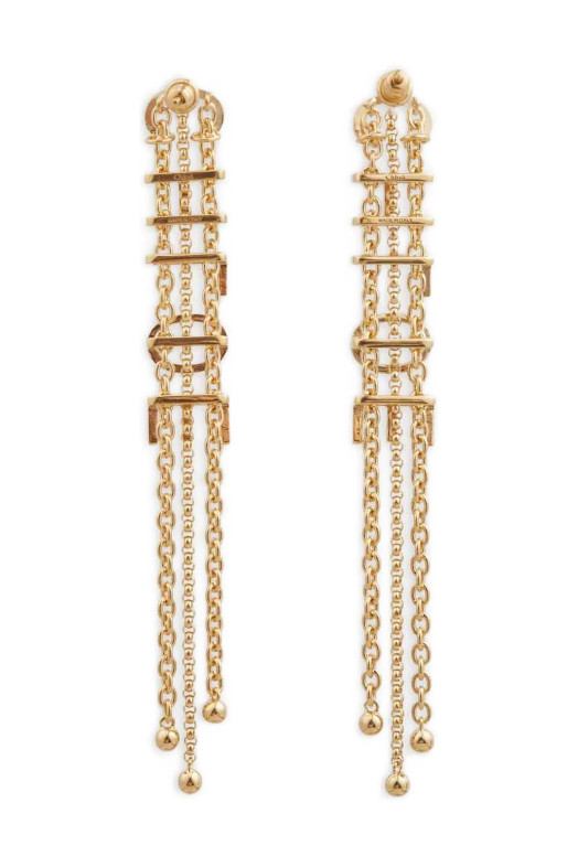 'Lettering' pendant earrings Gold