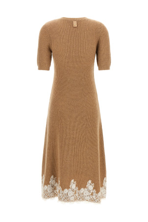 Lace hem dress Brown