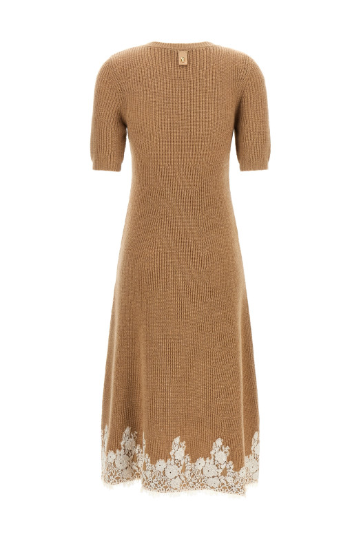Lace hem dress Brown