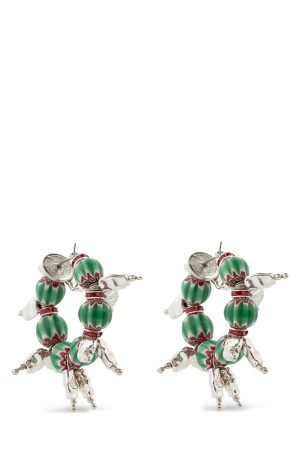 Rings earrings with beads Silver