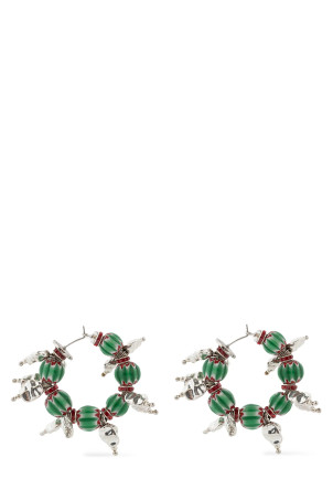 Rings earrings with beads Silver