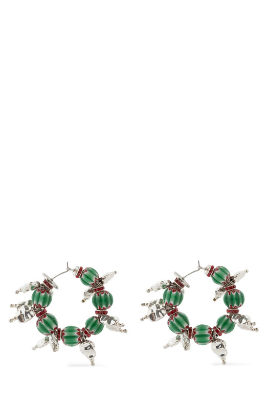 Rings earrings with beads Silver