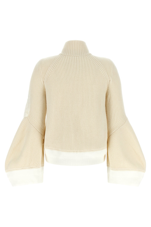 'Nylon Twill x Wool Knit' blouson White