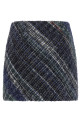 Check wool skirt Blue