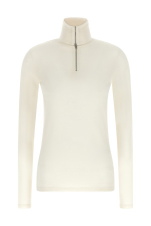Свитер с полузастежкой-молнией, белый JIL SANDER J02GC0170J70021102