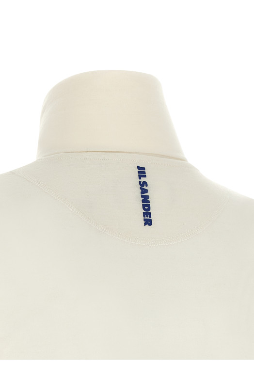 Свитер с полузастежкой-молнией, белый JIL SANDER J02GC0170J70021102